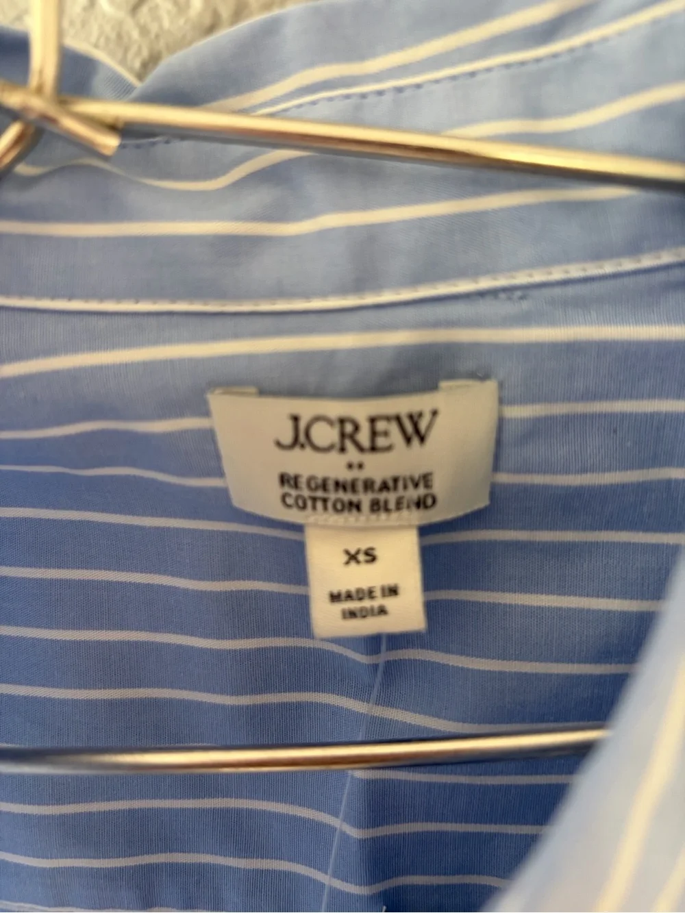 J. Crew Light Blue and White Pinstripe Button-Down Shirt